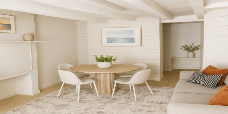 Salon moderne lumineux et épuré